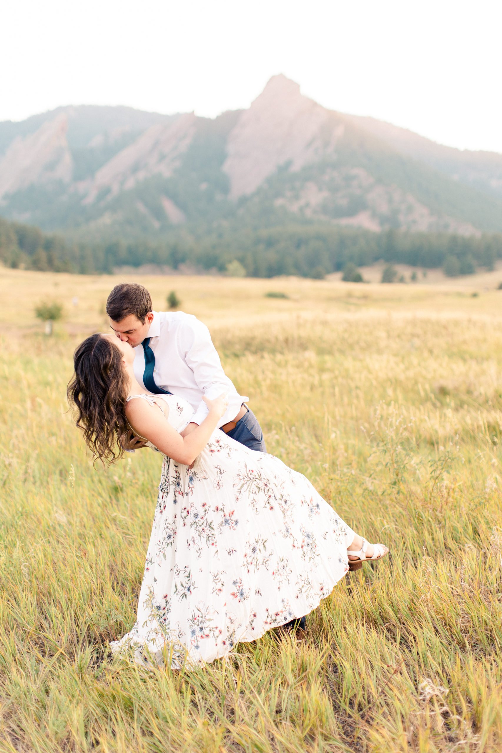Light and airy Boulder engagement photo