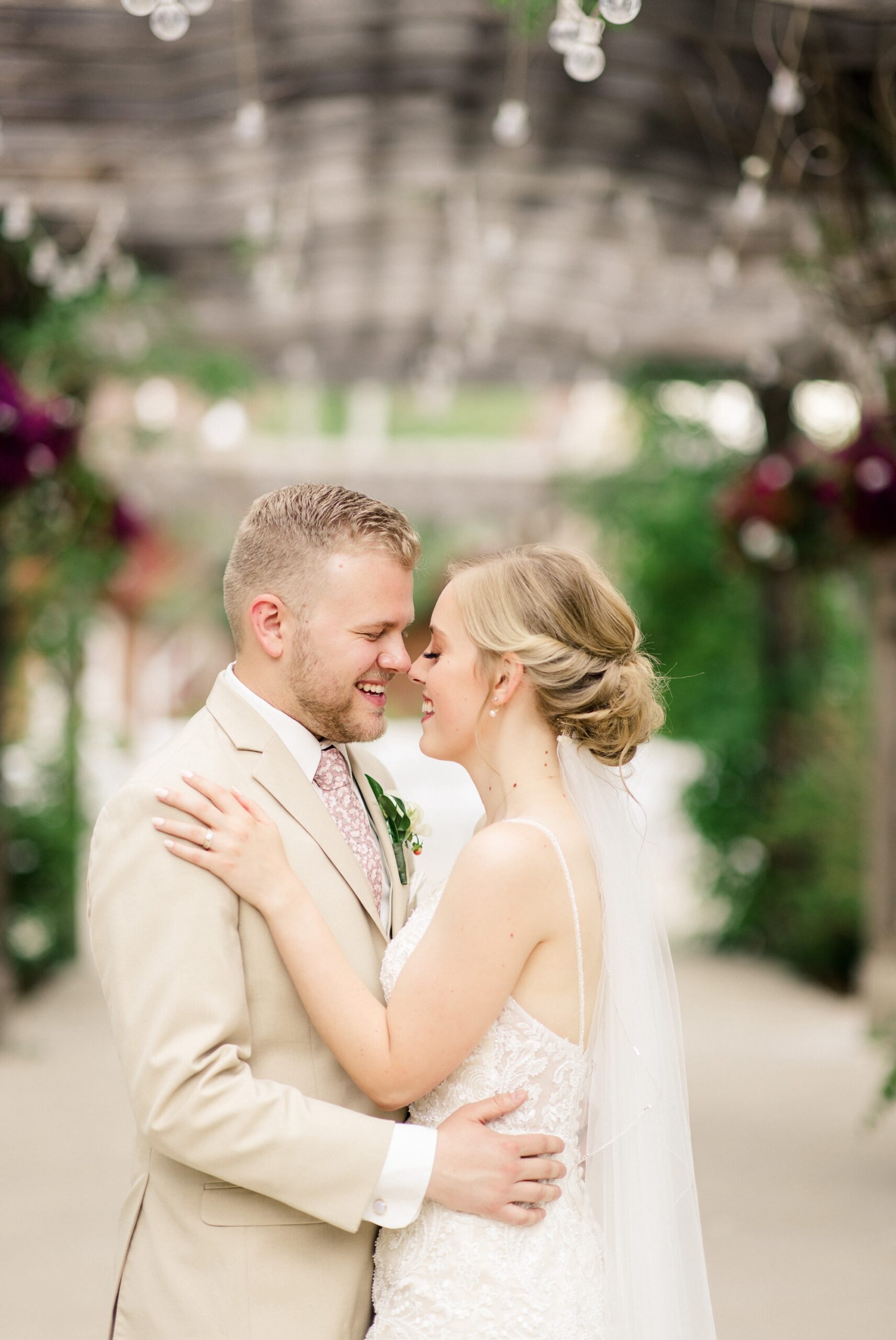 Photo of a couple during their Summer Brookside Gardens wedding