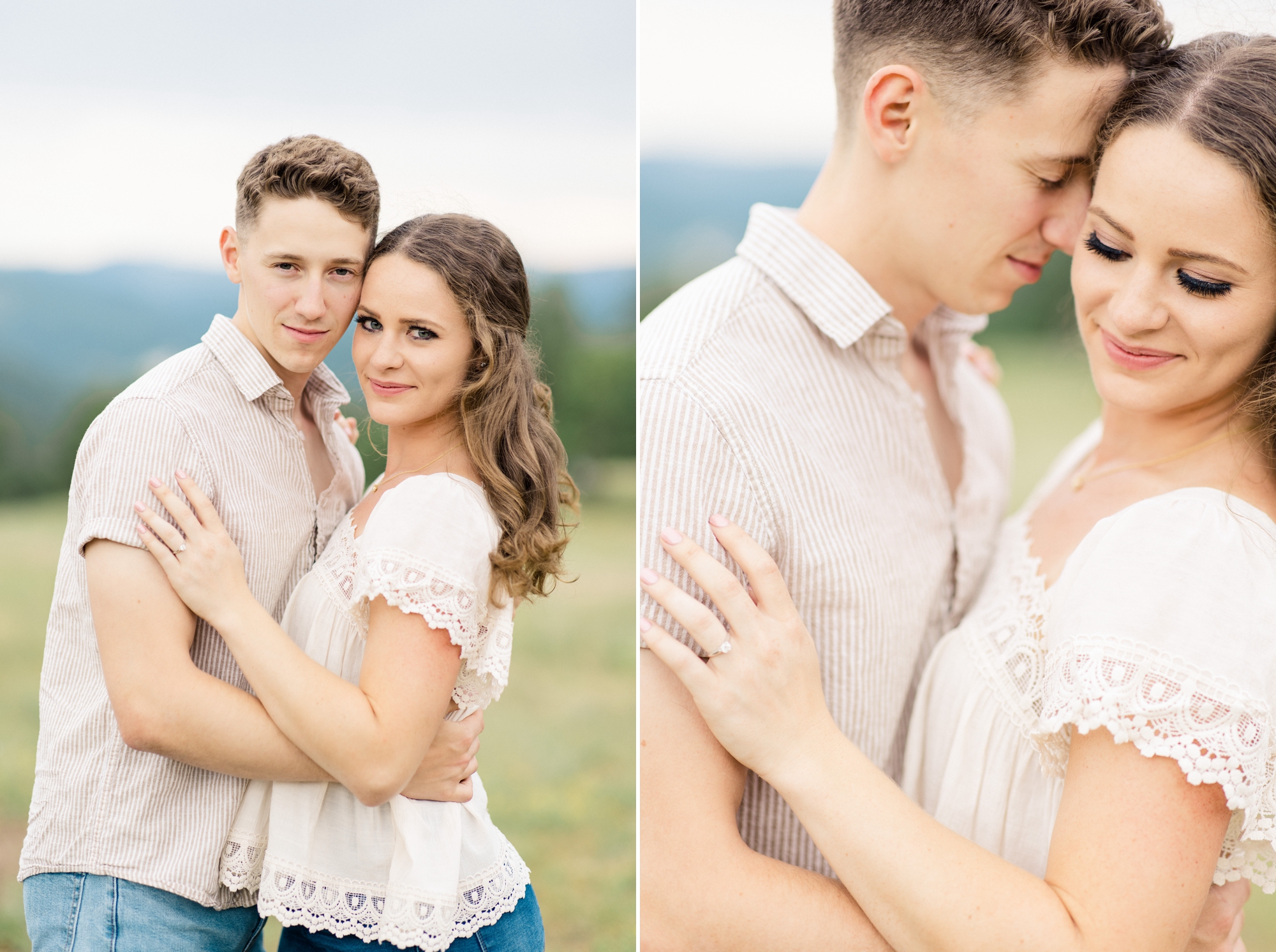 Fine art engagement portraits of couple in the mountains of Colorado