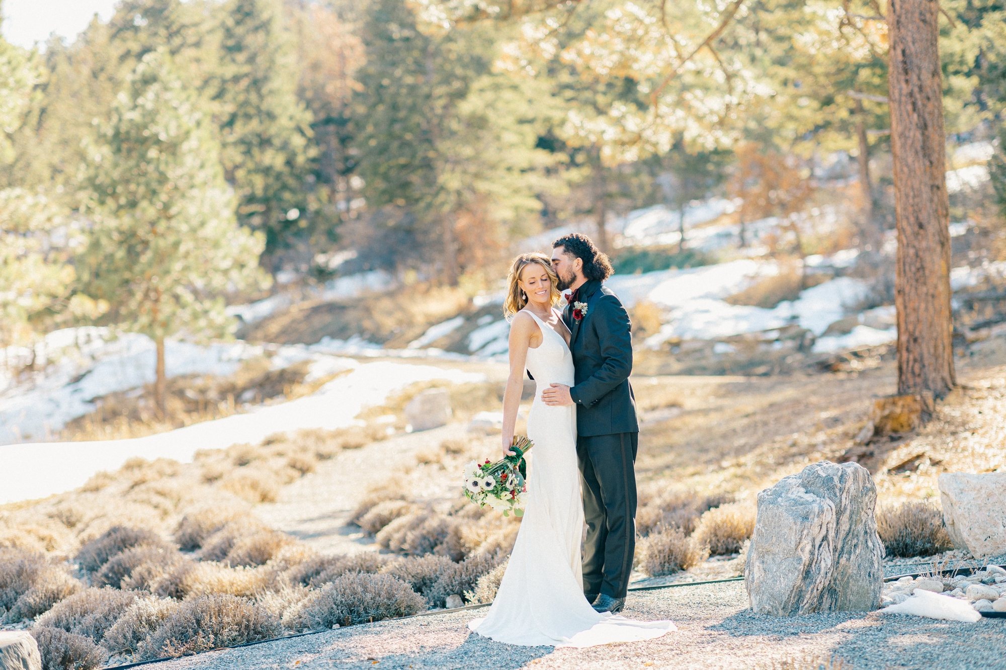 Winter wedding at the Woodlands Colorado wedding venue captured by Taylor Nicole Photography.